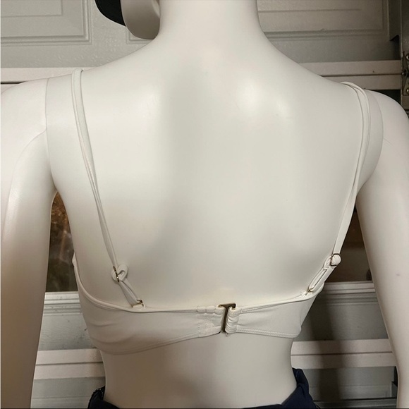 White balconette bikini top bustier longline push up corset - Picture 3 of 5